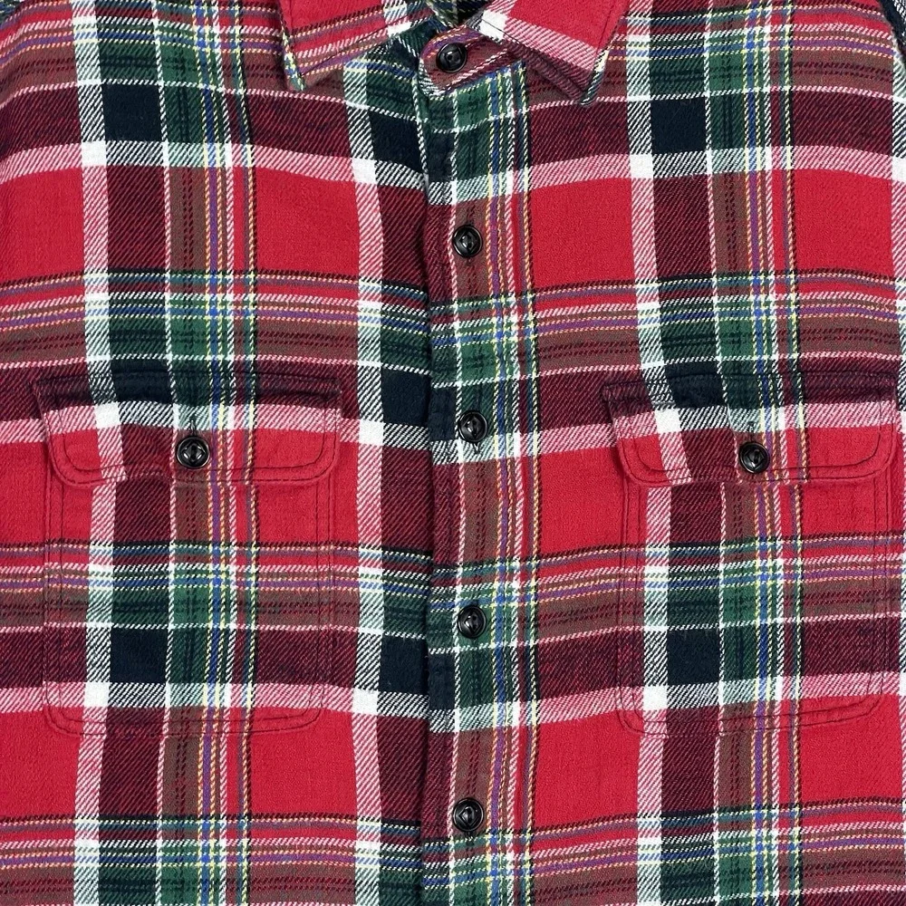 Polo Ralph Lauren Button-Down Mens L Red Plaid Flannel EUC